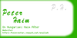 peter haim business card